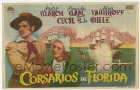 6d465 BUCCANEER Spanish herald '38 Fredric March & Franciska Gaal, Cecil B. DeMille, different!