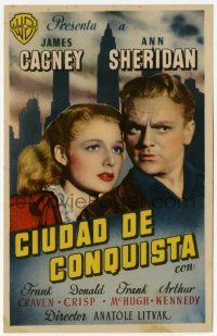6d476 CITY FOR CONQUEST Spanish herald '46 boxer James Cagney & beautiful Ann Sheridan, different!