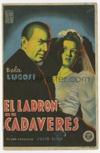6d481 CORPSE VANISHES Spanish herald '42 different art of Bela Lugosi & Luana Walters by Fernandez!