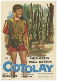 6d482 COTOLAY Spanish herald '66 great Jano art of yougn Didier Haudepin in forest with wolf!