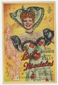 6d483 COVER GIRL Spanish herald '48 great different art of beautiful Rita Hayworth!