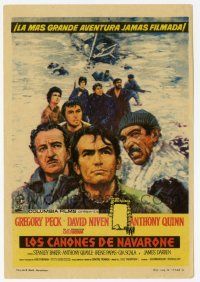 6d543 GUNS OF NAVARONE Spanish herald '61 Gregory Peck, David Niven & Anthony Quinn by Terpning!