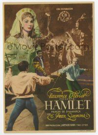 6d544 HAMLET Spanish herald '49 Laurence Olivier in William Shakespeare classic, different!
