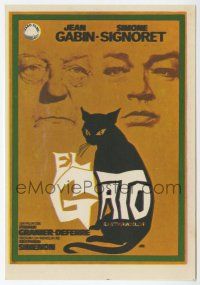 6d579 LE CHAT Spanish herald '71 Simone Signoret, Jean Gabin, cool diffrent art by Jano!