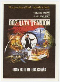 6d583 LIVING DAYLIGHTS Spanish herald '87 Timothy Dalton as James Bond with gun + cool art montage!