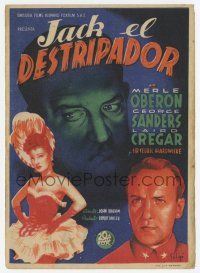 6d584 LODGER Spanish herald '43 Laird Cregar as Jack the Ripper, Sanders, Oberon, Soligo art!