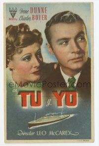 6d587 LOVE AFFAIR Spanish herald '44 different close up of Irene Dunne & Charles Boyer!