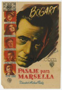 6d634 PASSAGE TO MARSEILLE Spanish herald '48 great different art of Humphrey Bogart by Ramon!