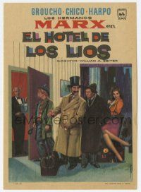 6d661 ROOM SERVICE Spanish herald R66 great Alvaro art of Marx Brothers, Groucho, Chico & Harpo!