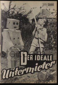 6d334 DER IDEALE UNTERMIETER Austrian program '57 wacky German sci-fi comedy with funky robot!