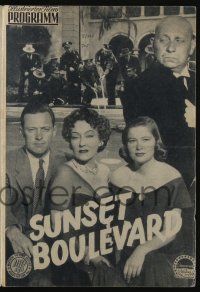 6d413 SUNSET BOULEVARD Austrian program '50 Billy Wilder, Holden, von Stroheim, Swanson, different!