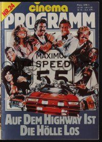 6d042 CANNONBALL RUN German program '81 Burt Reynolds, Farrah Fawcett, Drew Struzan car racing art!