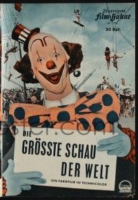 6d115 GREATEST SHOW ON EARTH German program R60s Cecil B. DeMille, great different circus images!
