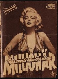 6d128 HOW TO MARRY A MILLIONAIRE German program '54 Marilyn Monroe, Grable & Bacall, different!