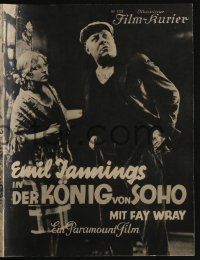 6d251 STREET OF SIN German program '28 Emil Jannings & pretty Salvation Army lady Fay Wray!