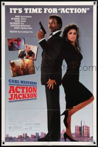 6f020 ACTION JACKSON 1sh '88 Carl Weathers, Craig T. Nelson, Sharon Stone, sexy Vanity!
