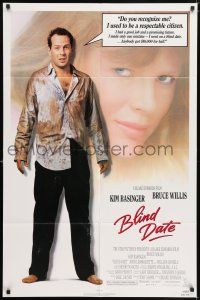 6f088 BLIND DATE 1sh '87 sexy Kim Basinger, down-on-his-luck Bruce Willis used to be respectable!