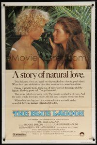 6f095 BLUE LAGOON 1sh '80 sexy young Brooke Shields & Christopher Atkins!