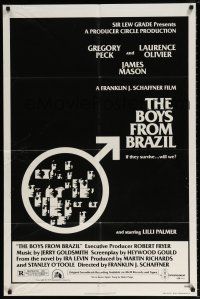 6f105 BOYS FROM BRAZIL 1sh '78 Gregory Peck is a Nazi on the run from Laurence Olivier!