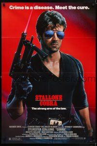6f173 COBRA 1sh '86 crime is a disease and Sylvester Stallone is the cure, John Alvin art!