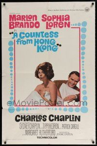 6f193 COUNTESS FROM HONG KONG 1sh '67 Marlon Brando, sexy Sophia Loren, directed by Chaplin!