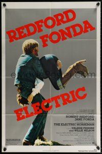 6f246 ELECTRIC HORSEMAN 1sh '79 Sydney Pollack, great image of Robert Redford & Jane Fonda!