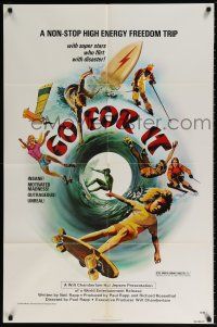 6f361 GO FOR IT 1sh '76 surfing, snow skiing, skateboarding, extreme sports art!