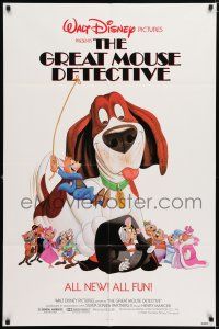 6f374 GREAT MOUSE DETECTIVE 1sh '86 Walt Disney's crime-fighting Sherlock Holmes rodent cartoon!