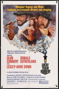 6f375 GREAT TRAIN ROBBERY 1sh '79 art of Sean Connery, Sutherland & Down by Jung!