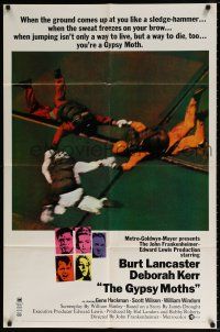 6f383 GYPSY MOTHS style A 1sh '69 Burt Lancaster, John Frankenheimer, cool sky diving image!