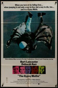 6f384 GYPSY MOTHS style B 1sh '69 Burt Lancaster, John Frankenheimer, cool sky diving image!