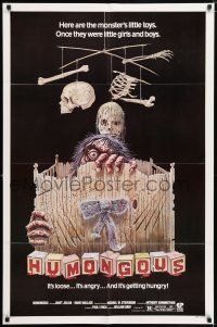 6f440 HUMONGOUS 1sh '82 the monster's toys were once little girls and boys, wacky horror art!