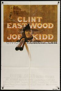 6f479 JOE KIDD 1sh '72 cool art of Clint Eastwood pointing double-barreled shotgun!