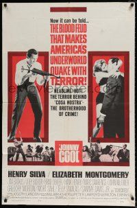 6f482 JOHNNY COOL 1sh '63 Henry Silva, sexy Bewitched star Elizabeth Montgomery in film noir!