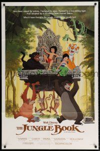6f488 JUNGLE BOOK 1sh R84 Walt Disney cartoon classic, great art of characters!