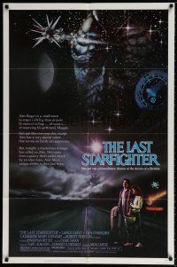 6f518 LAST STARFIGHTER 1sh '84 Lance Guest, great sci-fi art by C.D. de Mar!
