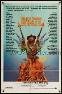 6f550 MAD DOG reviews 1sh '76 directed by Philippe Mora, cool image of Dennis Hopper holding gun!