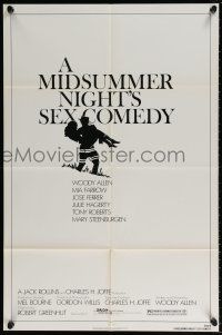 6f586 MIDSUMMER NIGHT'S SEX COMEDY 1sh '82 Woody Allen, Mia Farrow, cool silhouette artwork!
