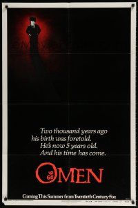6f643 OMEN style B teaser 1sh '76 by director Richard Donner, no human being will ever solve it!