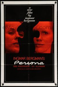 6f668 PERSONA 1sh '67 close up of Liv Ullmann & Bibi Andersson, Ingmar Bergman classic!
