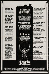 6f680 PLATOON reviews 1sh '86 Oliver Stone, Vietnam, classic scene with Willem Dafoe!