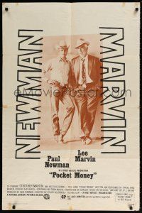6f684 POCKET MONEY 1sh '72 great full-length portrait of Paul Newman & Lee Marvin!