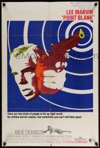6f685 POINT BLANK 1sh '67 cool artwork of Lee Marvin, sexy Angie Dickinson, film noir!