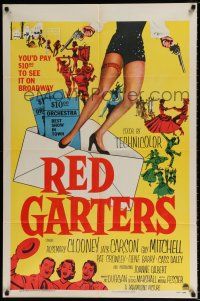 6f716 RED GARTERS 1sh '54 Rosemary Clooney, Jack Carson, western musical, sexy legs!