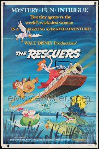 6f721 RESCUERS 1sh '77 Disney mouse mystery adventure cartoon from Devil's Bayou!