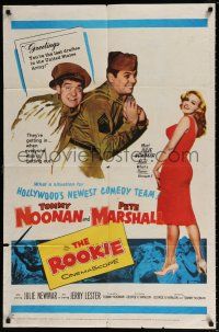 6f743 ROOKIE 1sh '59 soldiers Tommy Noonan & Pete Marshall, super sexy Julie Newmar!