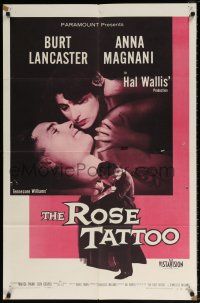 6f746 ROSE TATTOO 1sh '55 Burt Lancaster, Anna Magnani, written by Tennessee Williams!