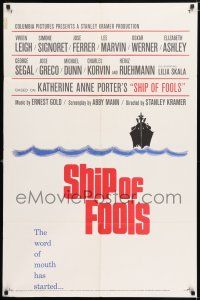 6f787 SHIP OF FOOLS 1sh '65 Stanley Kramer's movie based on Katharine Anne Porter's book!