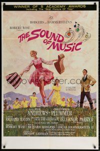 6f807 SOUND OF MUSIC awards 1sh '65 classic artwork of Julie Andrews by Howard Terpning!
