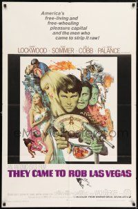 6f874 THEY CAME TO ROB LAS VEGAS 1sh '68 Gary Lockwood, cool artwork including roulette wheel!